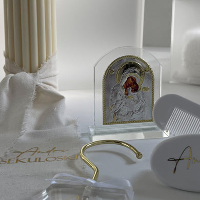 Mother Mary and Jesus Glass Plaque