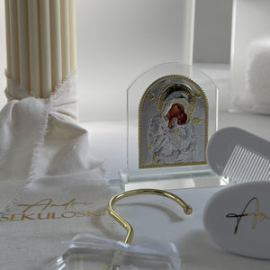 Mother Mary and Jesus Glass Plaque