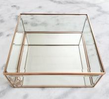 Load image into Gallery viewer, GLASS KEEPSAKE BOX ROSE GOLD TRIM