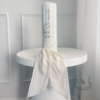Calico Wrap Christening Candle