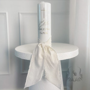 Calico Wrap Christening Candle