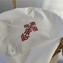 Load image into Gallery viewer, Cross Embroidered Prosphora Bread Cover - Filigree Cross