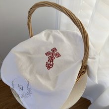 Load image into Gallery viewer, Cross Embroidered Prosphora Bread Cover - Filigree Cross