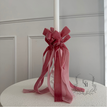 Load image into Gallery viewer, Pink Velvet Easter Candle – Elegant Orthodox Easter Tradition