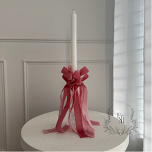 Load image into Gallery viewer, Pink Velvet Easter Candle – Elegant Orthodox Easter Tradition