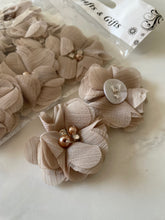 Load image into Gallery viewer, Fabric Flowers With Diamonte &amp; Pearl