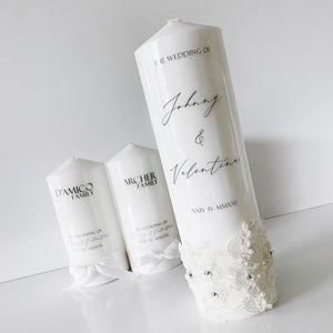 Lace Unity Wedding Candles