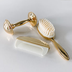 Gold Plated Brush & Comb Set