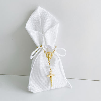 Pearl Gold Rosary Bomboniere