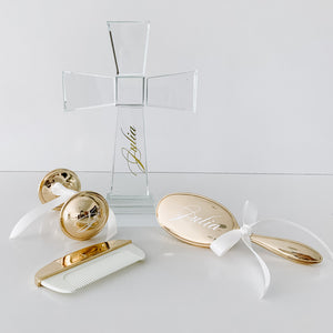 Silver Plated Brush & Comb Set