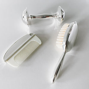 Silver Plated Brush & Comb Set