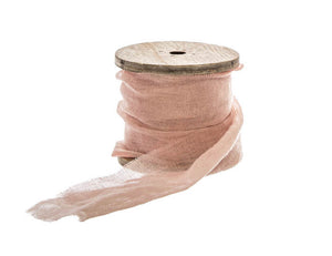 Raw Edge Ribbon Christening Candle