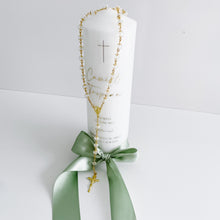 Load image into Gallery viewer, Clear Acrylic Bead Gold Cross Rosary