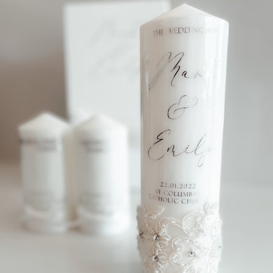Lace Unity Wedding Candles